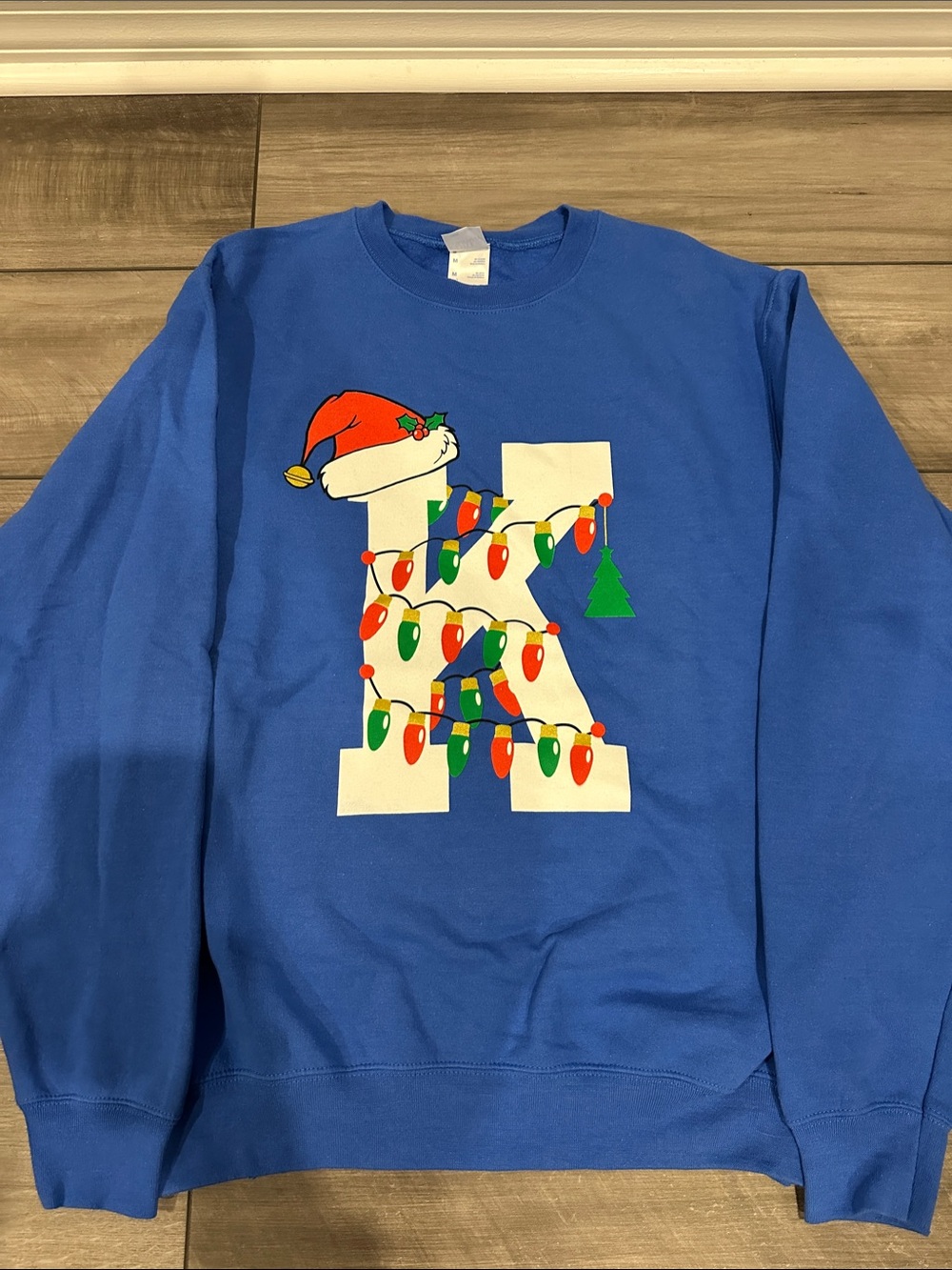 Ladies Royal Blue Holiday 'K' Graphic Sweatshirt - Kentucky Wildcats